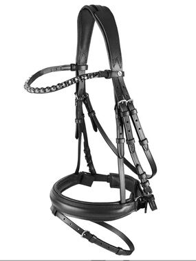 Horze Kansas Black Leather Anatomical Bridle Crystal tack horse dressage riding